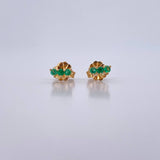 Topos Linea 0.75gr / Esmeralda 14 Pts Oro Amarillo 18K (Joya) &