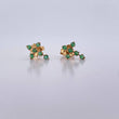 Stud Earrings Cross 0.95gr / Emeralds 18 Pts 18K Yellow Gold (Jewel) &