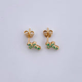 Stud Earrings Cruz 1.15gr / Emerald 25 Pts 18K Yellow Gold (Jewel) &