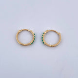 Candongas Ovalo 1.1gr / Esmeralda 12 Pts Oro Amarillo 18K (Joya) &
