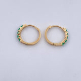 Candongas Ovalo 1.7gr / Esmeralda 30 Pts Oro Amarillo 18K (Joya) &