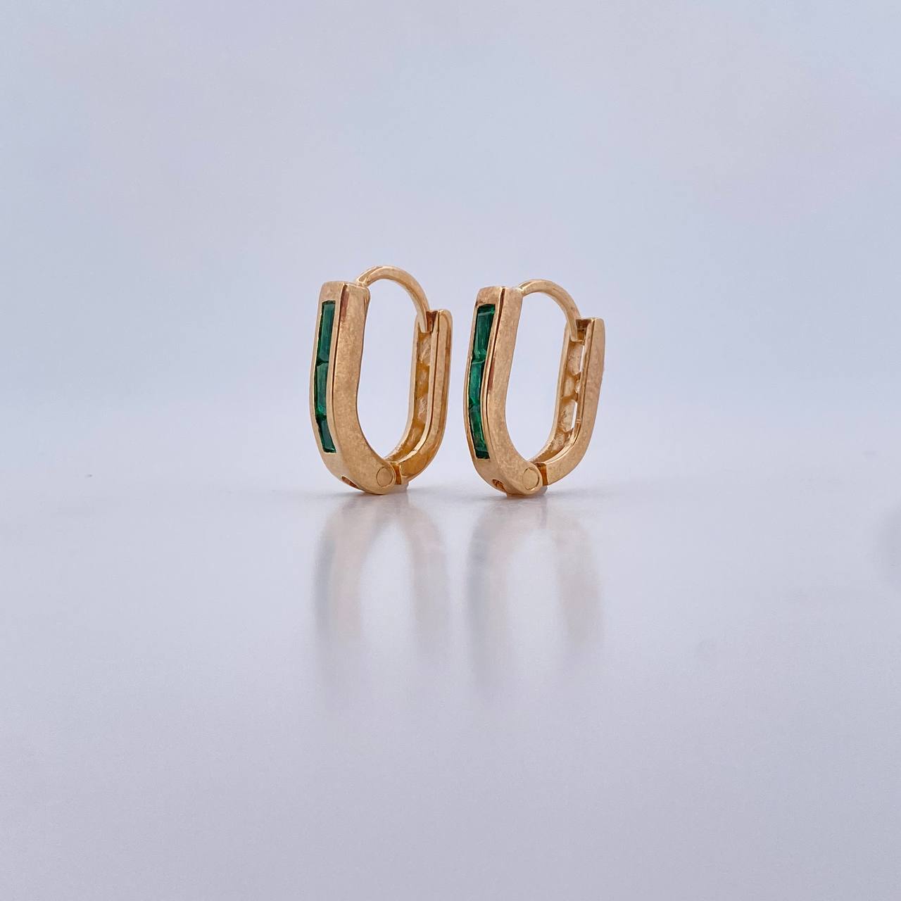 Candongas Bicel 2.65gr / Esmeralda 40 Pts Oro Amarillo 18K (Joya) &