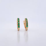 Candongas Tupidas 2.05gr / Esmeralda 20 Pts Oro Amarillo 18K (Joya) &