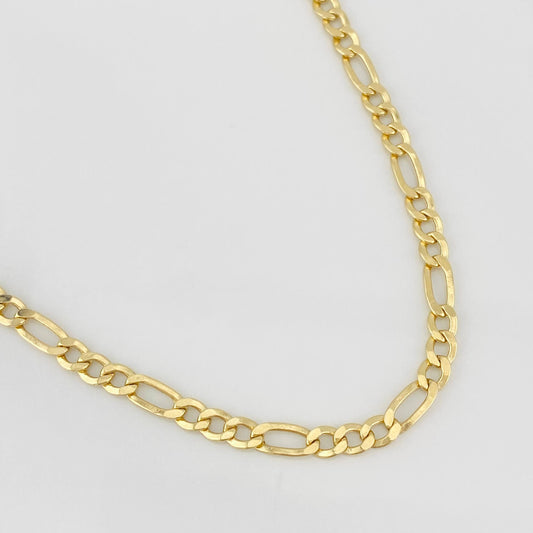 Cadena Figaro 8.95g / 24 in / 4.03mm Oro Amarillo 18K