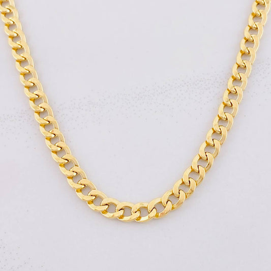 Cadena Cubana 7.4g / 24 in / 4.2mm Oro Amarillo 18k