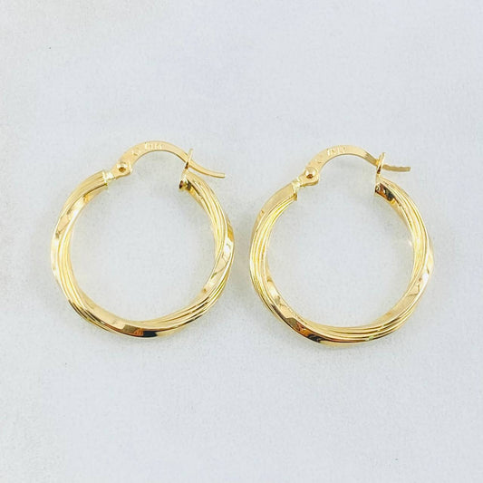 Hoop Earrings Kris 1.6gr / 1 in / Yellow Gold 18K