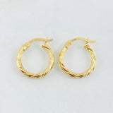 Hoop Earrings Mary 1.2gr / 3/4 in / Yellow Gold 18K