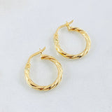 Hoop Earrings Mary 1.2gr / 3/4 in / Yellow Gold 18K