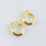 Candongas Clau Doble 1.05gr / 1/2 in / Oro Amarillo 18K