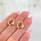 Candongas Clau Doble 1.05gr / 1/2 in / Oro Amarillo 18K