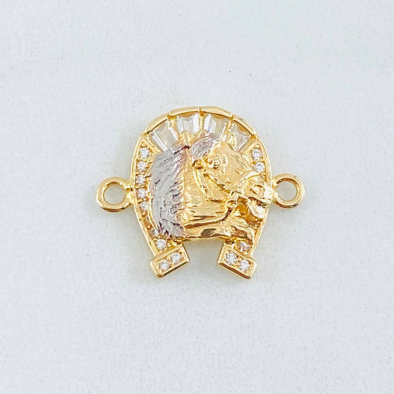 Herraje Herradura Caballo 2.05gr / 3/4 in / Dos Oros Amarillo Blanco 18K