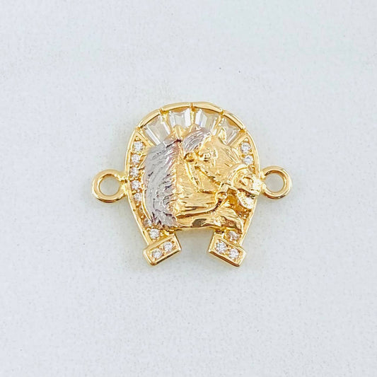 Herraje Herradura Caballo 2.05gr / 3/4 in / Dos Oros Amarillo Blanco 18K