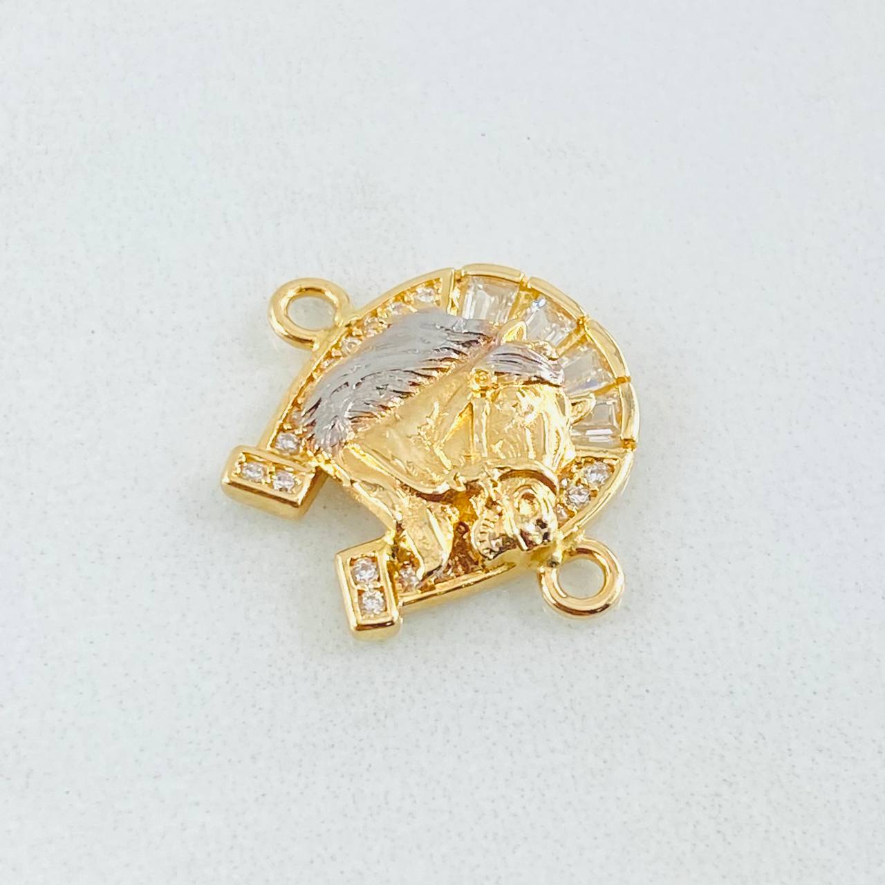 Herraje Herradura Caballo 2.05gr / 3/4 in / Dos Oros Amarillo Blanco 18K