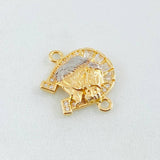 Herraje Herradura Caballo 2.05gr / 3/4 in / Dos Oros Amarillo Blanco 18K