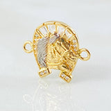 Herraje Herradura Caballo 2.05gr / 3/4 in / Dos Oros Amarillo Blanco 18K