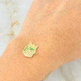 Herraje Atletico Nacional 2.2gr / 1/2 in / Oro Amarillo 18K