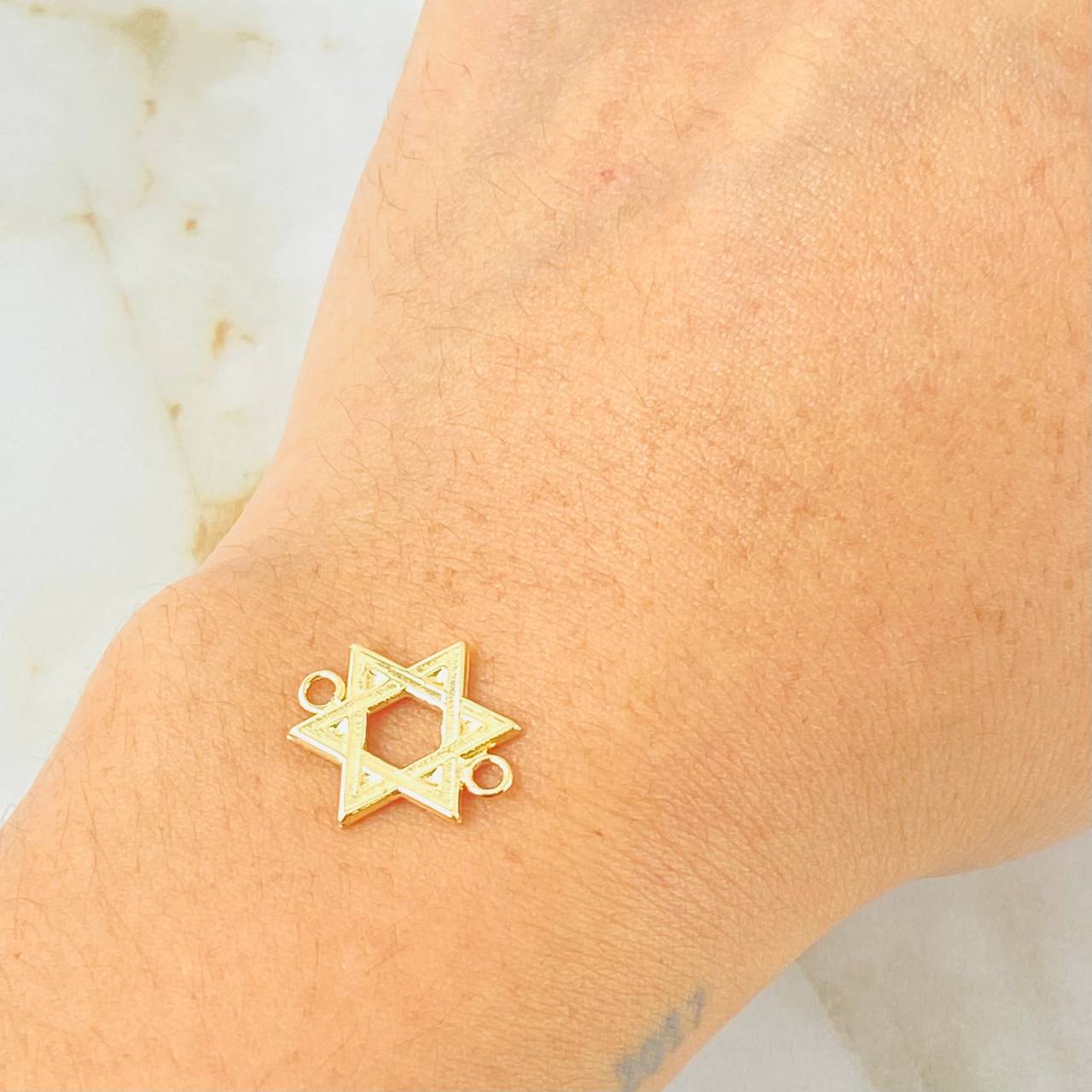 Herraje Estrella David 0.9gr / 3/4 in / Oro Amarillo 18K