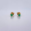 Stud Earrings Four Claws 0.65gr / Emerald 15 Pts 18K Yellow Gold (Jewel) &
