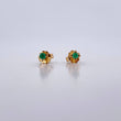 Topos Cuatro Garras 0.85gr / Esmeralda 12 Pts Oro Amarillo 18K (Joya) &