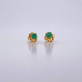 Topos Cuatro Garras 0.8gr / Esmeralda 25 Pts Oro Amarillo 18K (Joya) &