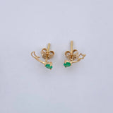 Topos Luna Y Estrella 0.85gr / Esmeralda 21 Pts Oro Amarillo 18K (Joya) &