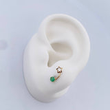 Topos Luna Y Estrella 0.85gr / Esmeralda 21 Pts Oro Amarillo 18K (Joya) &