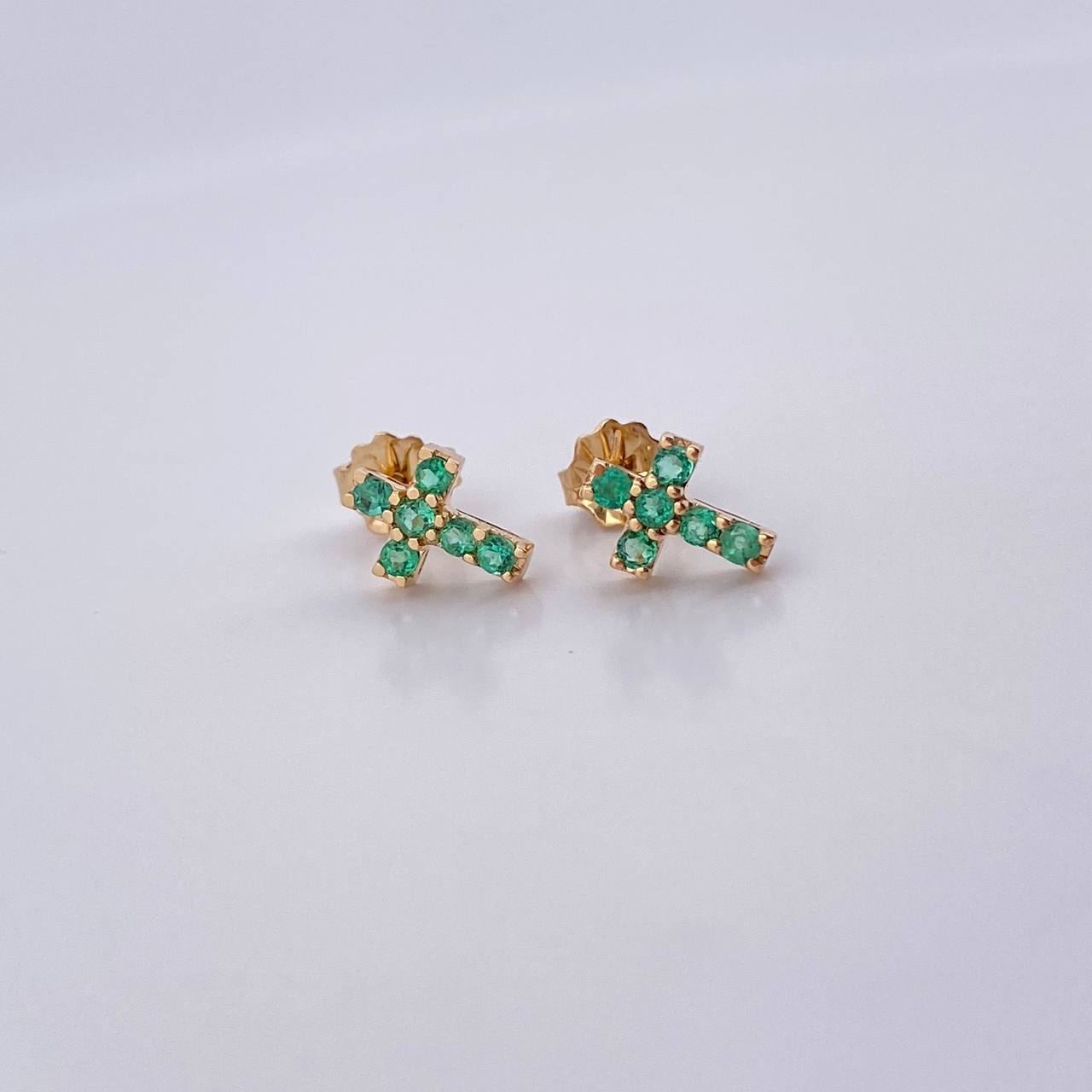 Stud Earrings Cruz 1.15gr / Emerald 25 Pts 18K Yellow Gold (Jewel) &