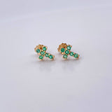 Stud Earrings Cruz 1.15gr / Emerald 25 Pts 18K Yellow Gold (Jewel) &