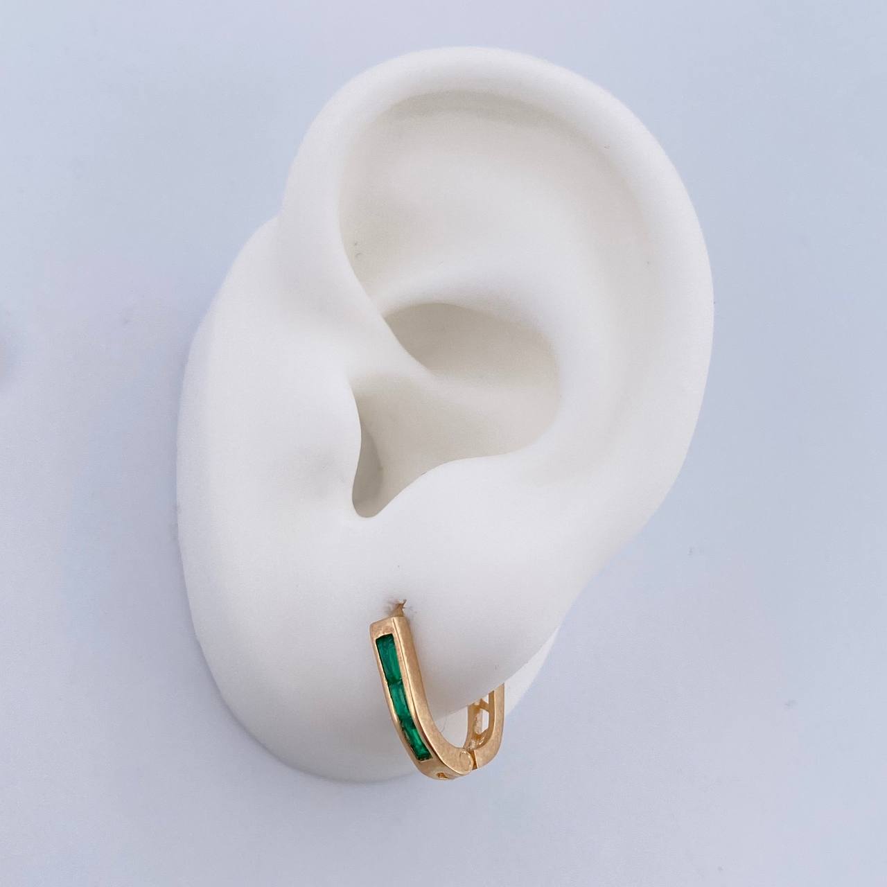 Candongas Bicel 2.65gr / Esmeralda 40 Pts Oro Amarillo 18K (Joya) &