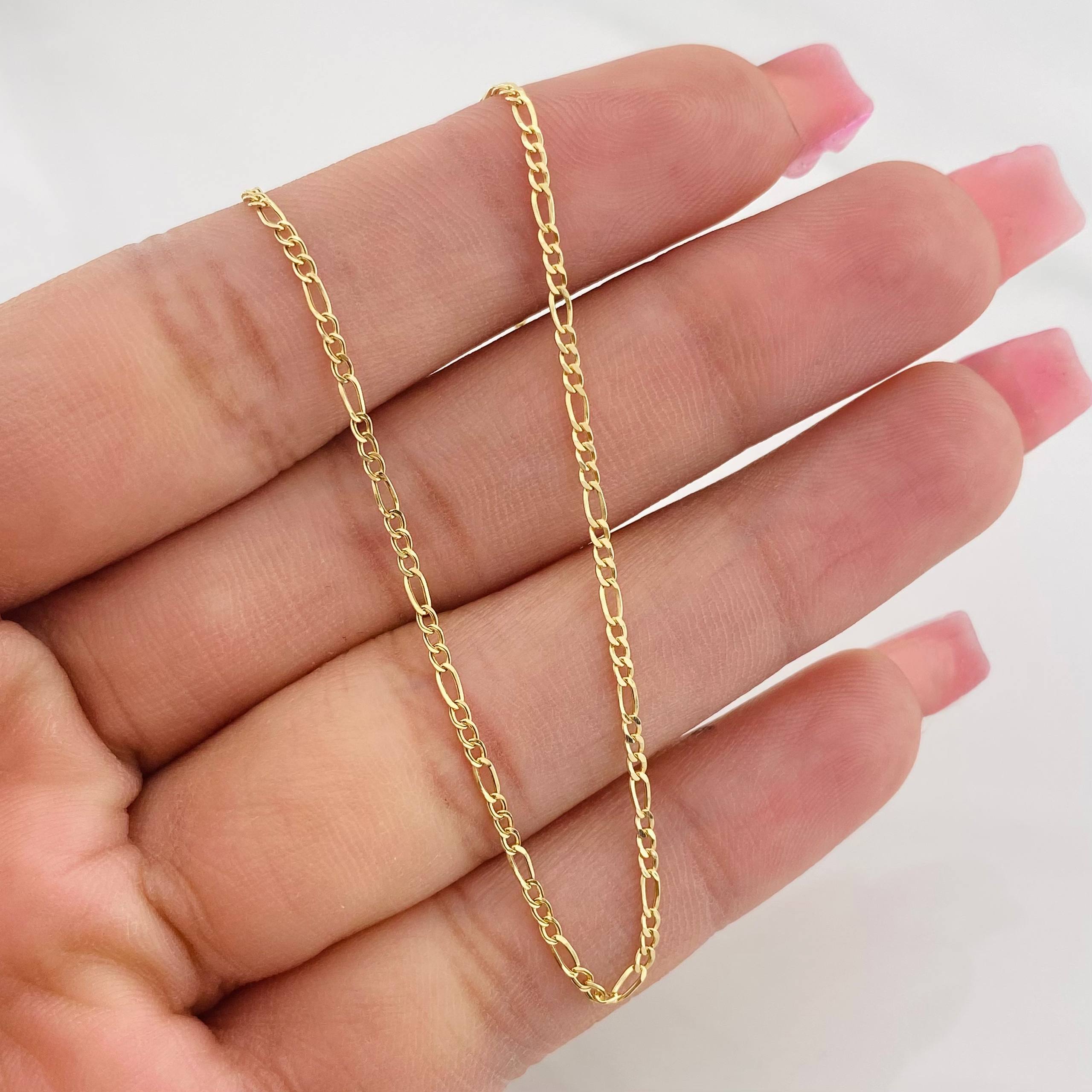 Cadena Figaro 1.35g / 45cm / 1.49mm Oro Amarillo 18K