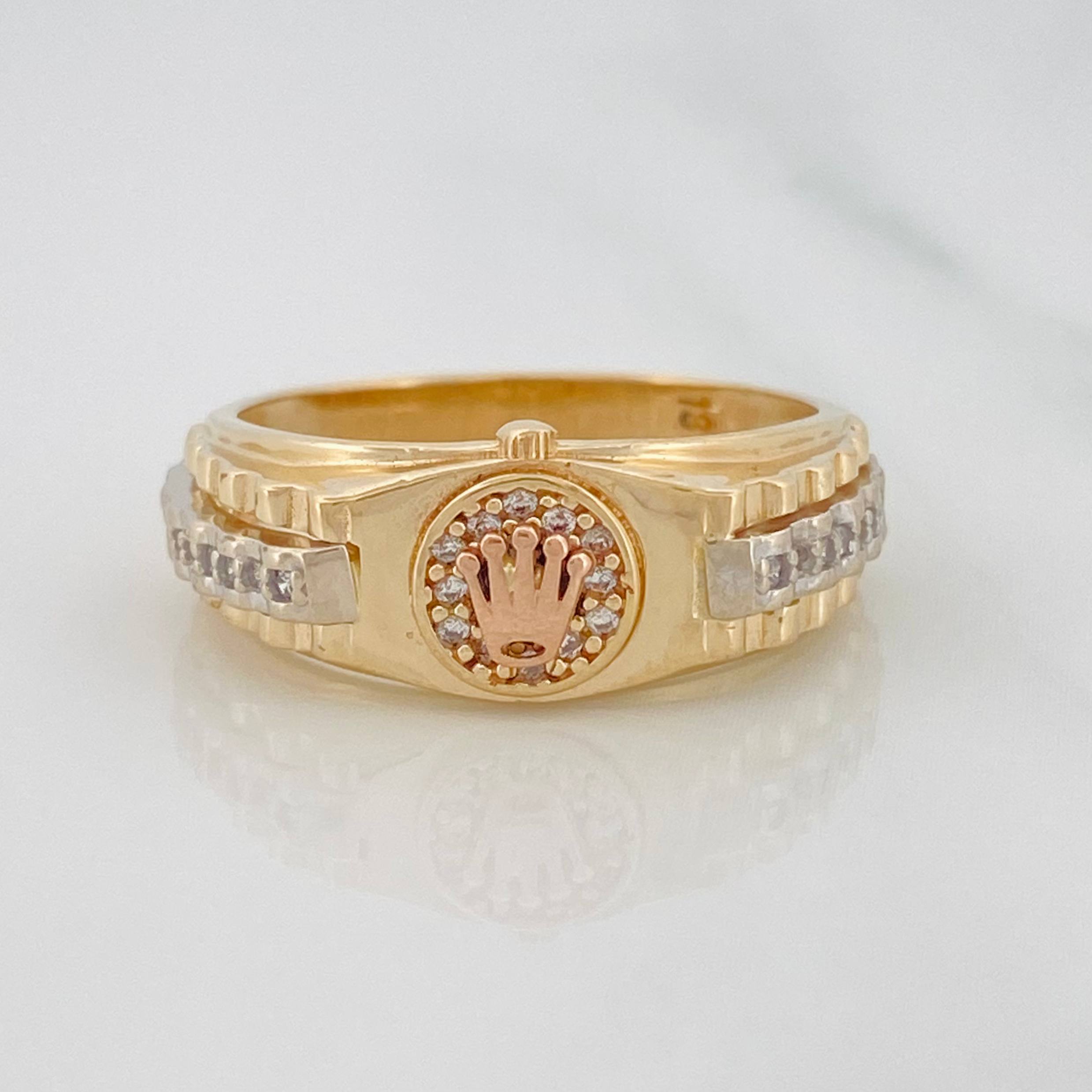 Heart Band Ring 4.7g / Size 8 1/2 Three Golds 18K