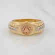 Heart Band Ring 4.7g / Size 8 1/2 Three Golds 18K