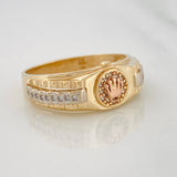 Heart Band Ring 4.7g / Size 8 1/2 Three Golds 18K