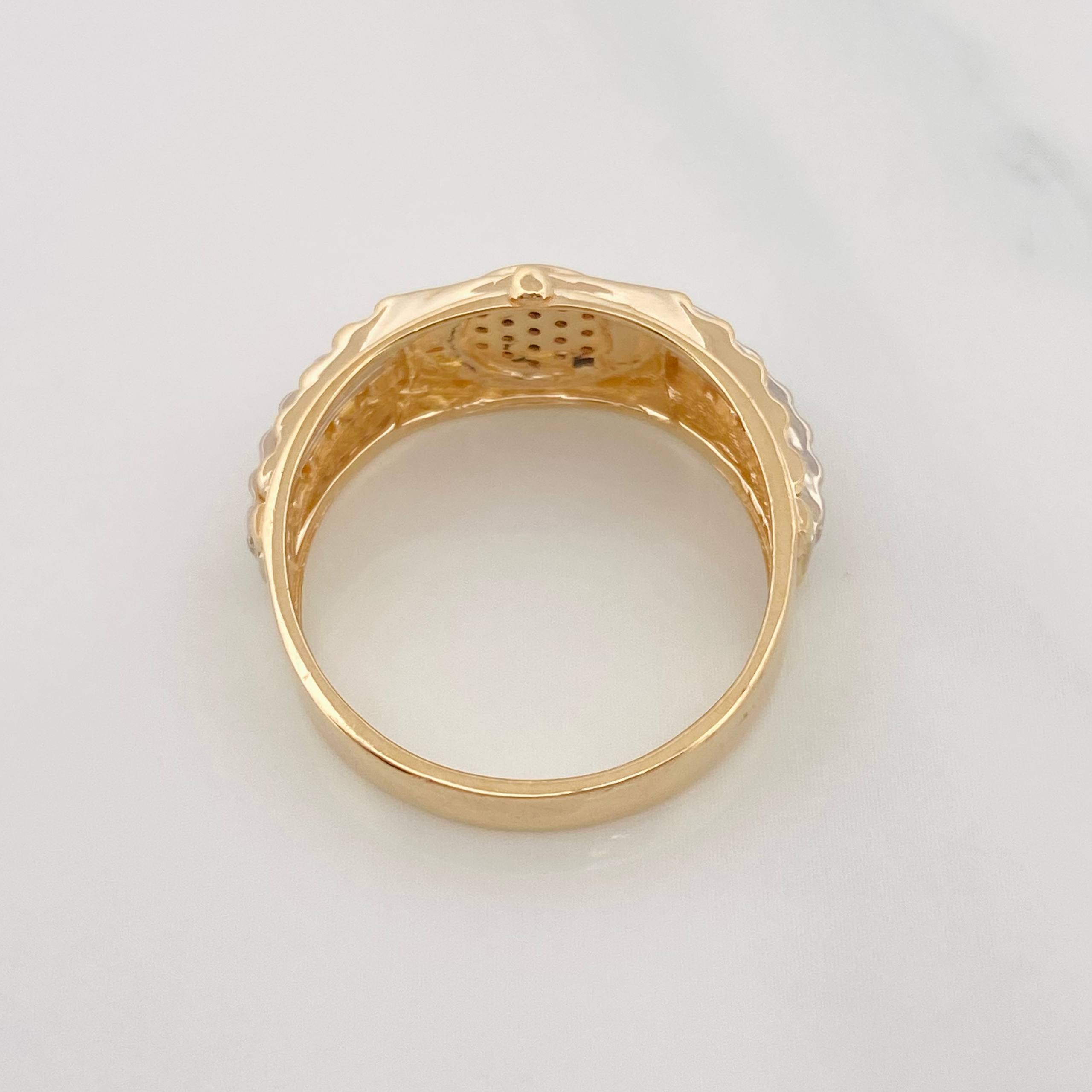 Heart Band Ring 4.7g / Size 8 1/2 Three Golds 18K