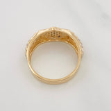Heart Band Ring 4.7g / Size 8 1/2 Three Golds 18K