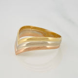 Three-Line Ring 3.8g / Size 9 1/2 Three Golds 18K