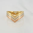 Three-Line Ring 3.8g / Size 9 1/2 Three Golds 18K