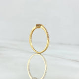 Heart Stitched Ring 1.7gr / Size 7 1/2 / White Zircons 18K Yellow Gold *