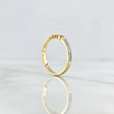 Love Ring 2.25gr / Size 7 1/2 / White Zircons 18K Yellow Gold