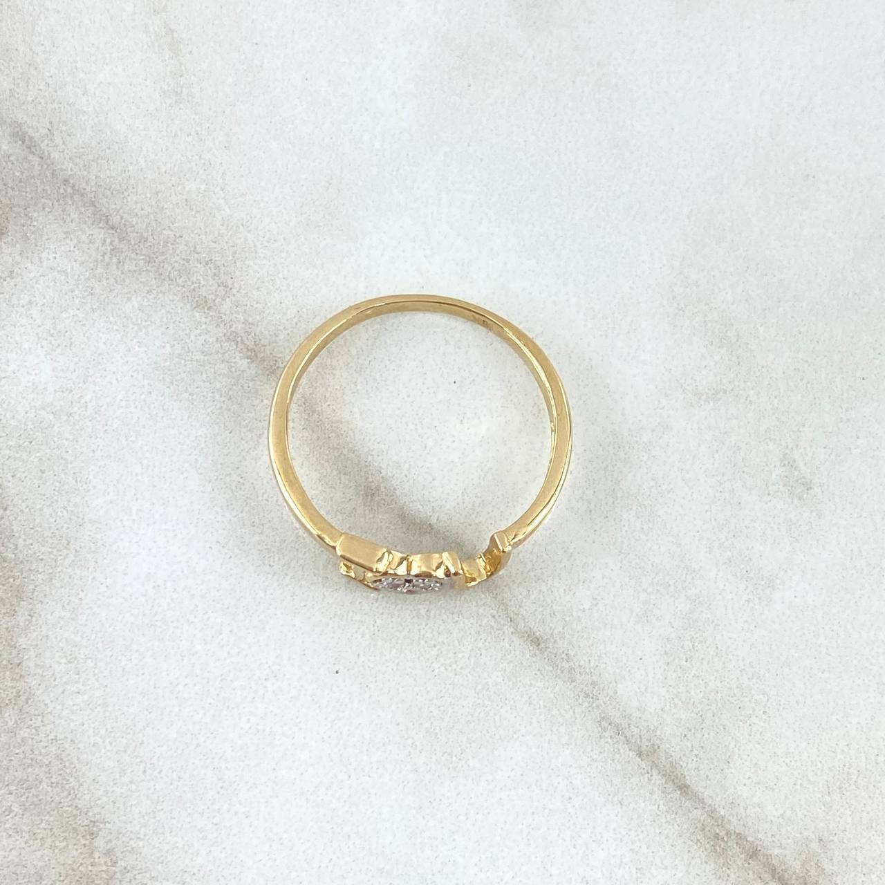 I Love You Ring 1.9gr / Size 6 / White Zircons 18K Yellow Gold