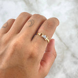I Love You Ring 1.9gr / Size 6 / White Zircons 18K Yellow Gold