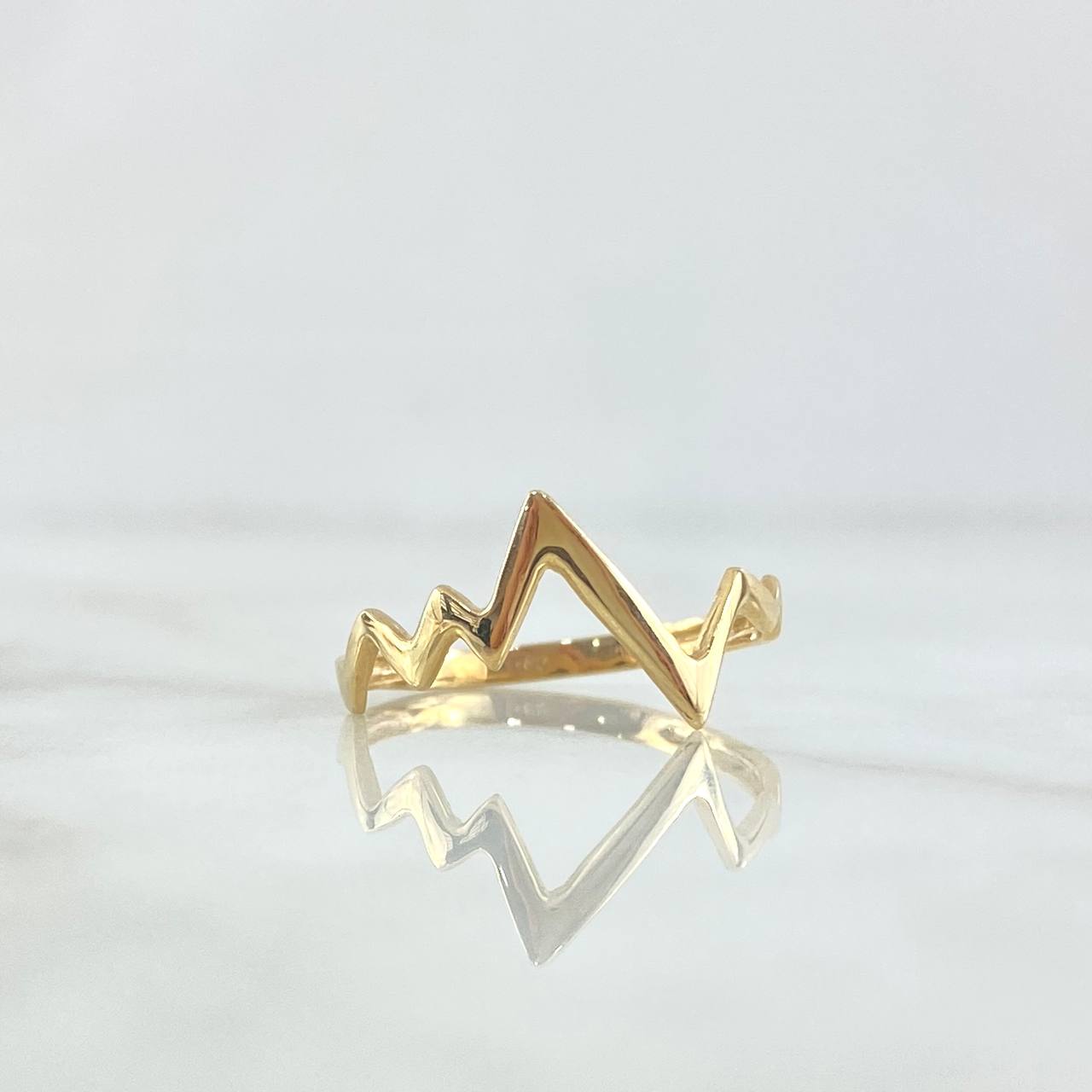 Electrocardiogram Ring 1.2gr / T6 3/4 / Smooth 18K Yellow Gold