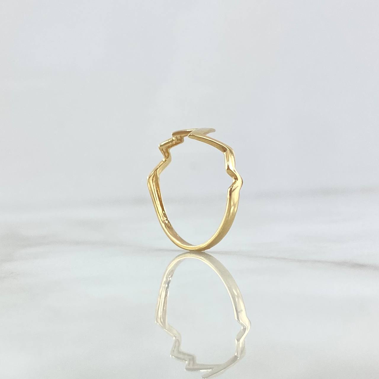 Electrocardiogram Ring 1.2gr / T6 3/4 / Smooth 18K Yellow Gold
