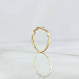 Electrocardiogram Ring 1.2gr / T6 3/4 / Smooth 18K Yellow Gold