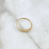 Ring Fe 1.65gr / T6 1/4 / White Zircons 18K Yellow Gold