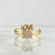 Love Heart Ring 3.05gr / Size 7 1/2 / White Zircons 18K Yellow Gold