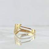 Love Heart Ring 3.05gr / Size 7 1/2 / White Zircons 18K Yellow Gold