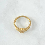 Love Heart Ring 3.05gr / Size 7 1/2 / White Zircons 18K Yellow Gold