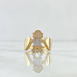 Girl's Heart Ring 4.6gr / Size 5 1/2 / White Zircons 18K Yellow Gold