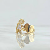 Girl's Heart Ring 4.6gr / Size 5 1/2 / White Zircons 18K Yellow Gold